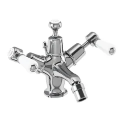 Burlington Kensington Traditional Bidet Mixer Tap with Pop Up Waste - Elegant Bathroom Fixture