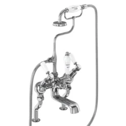 Burlington Kensington Angled Traditional Bath Shower Mixer Tap | Chrome Finish | Premium Quality