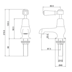 Burlington Kensington 3" Traditional Basin Taps - Elegant & Durable Design 8 Burlington Kensington 3" Traditional Basin Taps - Elegant & Durable Design -Bathroom Sales Shop KE1 LD