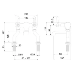 Burlington Kensington Traditional Bath Filler Tap - Chrome Finish -Bathroom Sales Shop KE23 LD