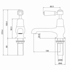 Burlington Kensington Traditional Bath Taps - Elegant & Durable 8 Burlington Kensington Traditional Bath Taps - Elegant & Durable -Bathroom Sales Shop KE3 LD