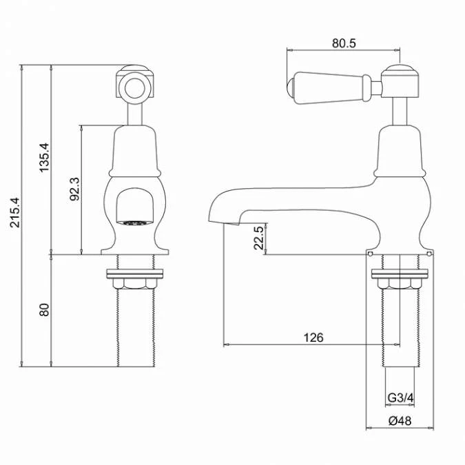 Burlington Kensington Traditional Bath Taps - Elegant & Durable 5 Burlington Kensington Traditional Bath Taps - Elegant & Durable - Image 3