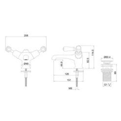Burlington Kensington Traditional Monobloc Basin Mixer Tap with Sprung Waste - Chrome Finish -Bathroom Sales Shop KE6 LD