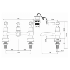 Burlington Kensington Traditional Bridge Basin Mixer Tap - Premium Bathroom Tap 9 Burlington Kensington Traditional Bridge Basin Mixer Tap - Premium Bathroom Tap -Bathroom Sales Shop KER10 LD
