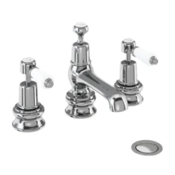 Burlington Kensington Traditional Three Hole Basin Mixer Tap - Chrome Finish -Bathroom Sales Shop KER12