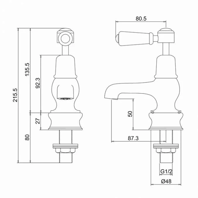 Burlington Kensington 3" Traditional Basin Taps - Elegant & Durable Design 6 Burlington Kensington 3" Traditional Basin Taps - Elegant & Durable Design - Image 4
