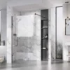 Roman Liberty 1157mm Matt Black Wetroom Panel with Clear Glass Corner | Premium Walk-In Shower Enclosure -Bathroom Sales Shop KLCP1213B 3