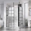 Roman Liberty Matt Black Grid Wetroom Panel - 857mm | Modern Walk-In Shower Screen -Bathroom Sales Shop KLCP9GPB KLCP8GPB 4