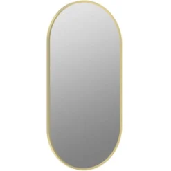 Kaiya 800 x 400mm Oblong Bathroom Mirror - Brushed Brass Finish