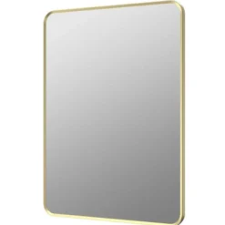 Kaiya 600 X 800mm Rectangle Bathroom Mirror - Brushed Brass Frame | Modern & Stylish
