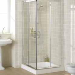 900mm Semi-Frameless Corner Entry Shower Enclosure - Lakes Classic Collection