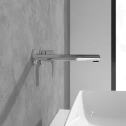 Villeroy & Boch Liberty Wall Mounted Single Lever Basin Mixer Tap - Chrome, 195mm Spout 11 Villeroy & Boch Liberty Wall Mounted Single Lever Basin Mixer Tap - Chrome, 195mm Spout -Bathroom Sales Shop Liberty 195 wall basin mixer 2