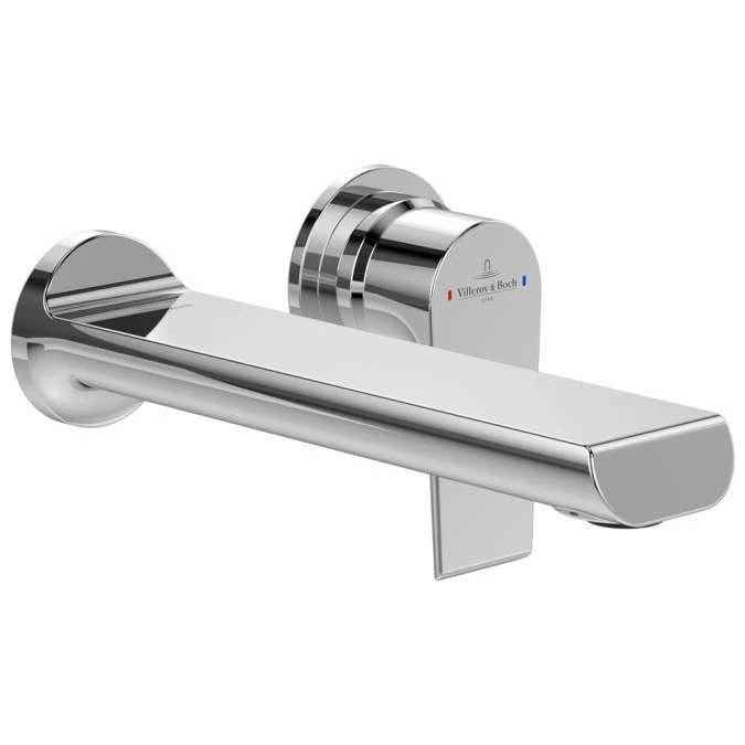Villeroy & Boch Liberty Wall Mounted Single Lever Basin Mixer Tap - Chrome, 195mm Spout 3 Villeroy & Boch Liberty Wall Mounted Single Lever Basin Mixer Tap - Chrome, 195mm Spout