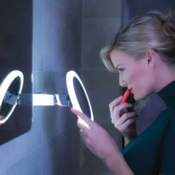 HIB Libra LED Illuminated Magnifying Mirror - 10X Magnification, Adjustable Brightness, Perfect for Bathroom Vanity -Bathroom Sales Shop Libra Mirror 4 1