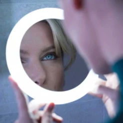 HIB Libra LED Illuminated Magnifying Mirror - 10X Magnification, Adjustable Brightness, Perfect for Bathroom Vanity -Bathroom Sales Shop Libra Mirror 5 1