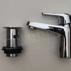 Linton Bathroom Basin Monobloc Mixer Tap with Sprung Waste - HighLife Bathrooms | Chrome Finish | Basin & Bathroom Taps -Bathroom Sales Shop Linton Basin Mixer and Waste