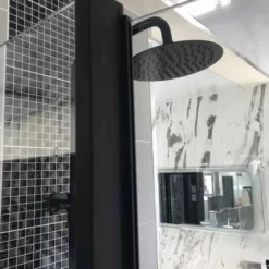 Roman Lumin8 Pivoting Bath Screen - Matt Black Frame | Easy Installation & Modern Design -Bathroom Sales Shop Lumin8 Pivoting Bath Screen Image 6