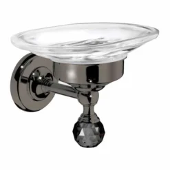 Oriental Crystal Soap Dish - Premium Chrome, Gold, or Black Chrome - Origins Living -Bathroom Sales Shop MA01C B oriental crystal soap dish black chrome