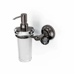 Oriental Crystal Soap Dispenser - Elegant Chrome, Gold & Black Chrome Finish | Origins Living -Bathroom Sales Shop MA01DML B oriental crystal soap dispenser black chrome