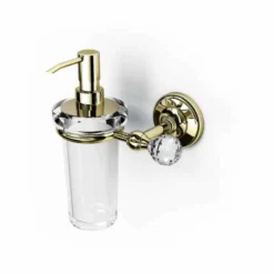 Oriental Crystal Soap Dispenser - Elegant Chrome, Gold & Black Chrome Finish | Origins Living -Bathroom Sales Shop MA01DML G oriental crystal soap dispenser gold