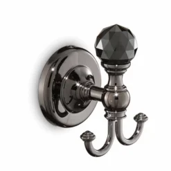 Oriental Crystal Robe Hook - Stylish Chrome, Gold & Black Chrome Finish - Origins Living -Bathroom Sales Shop MA08 B oriental crystal robe hook black chrome