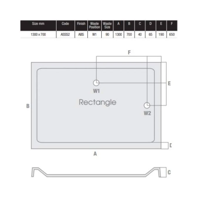 MX Elements 1300 x 700 Anti-Slip Rectangular Shower Tray | Premium Stone Resin | Modern Design 6 MX Elements 1300 x 700 Anti-Slip Rectangular Shower Tray | Premium Stone Resin | Modern Design - Image 4