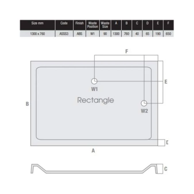 MX Elements 1300 x 760mm Anti-Slip Rectangular Stone Resin Shower Tray 6 MX Elements 1300 x 760mm Anti-Slip Rectangular Stone Resin Shower Tray - Image 4