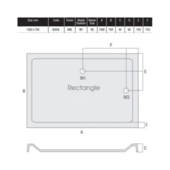 MX Elements 1500 x 700mm Anti-Slip Rectangular Stone Resin Shower Tray | Durable & Stylish Bathroom Fitting -Bathroom Sales Shop MX 1500 x 700 ASXHL Tech