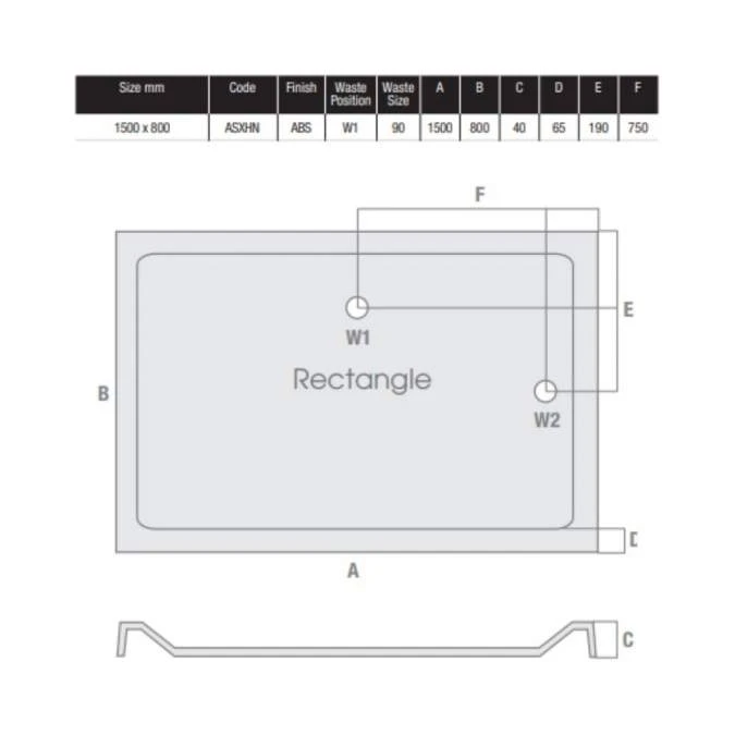 MX Elements 1500 x 800mm Anti-Slip Rectangular Stone Resin Shower Tray | Durable & Stylish 6 MX Elements 1500 x 800mm Anti-Slip Rectangular Stone Resin Shower Tray | Durable & Stylish - Image 4