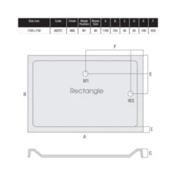 MX Elements 1700 X 750 Anti-Slip Rectangular Stone Resin Shower Tray | Durable & Stylish -Bathroom Sales Shop MX 1700 x 750 ASSTC Tech