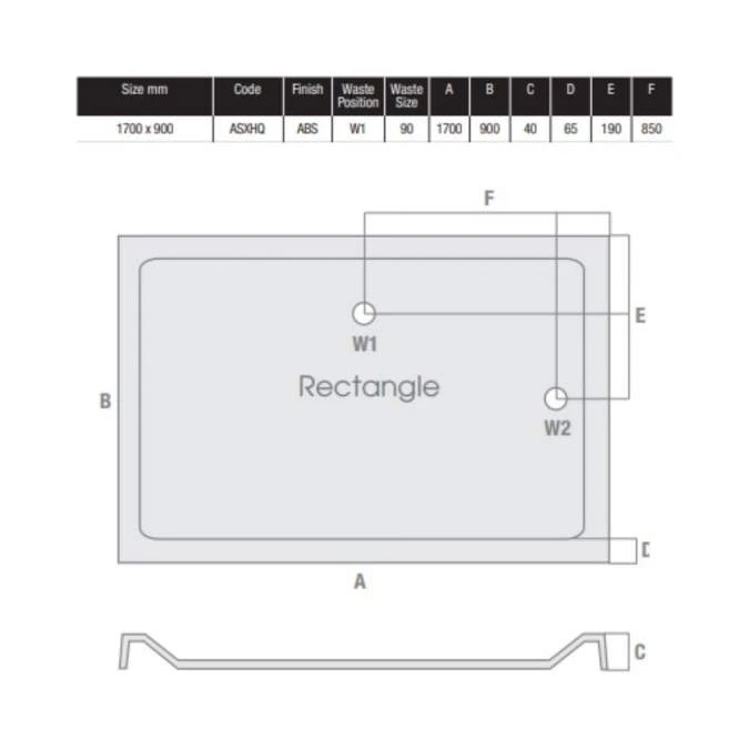 MX Elements 1700 X 900 Anti-Slip Rectangular Stone Resin Shower Tray - Durable & Stylish 6 MX Elements 1700 X 900 Anti-Slip Rectangular Stone Resin Shower Tray - Durable & Stylish - Image 4