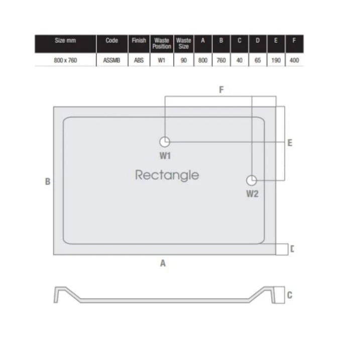 MX Elements 800 X 760mm Anti-Slip Rectangular Stone Resin Shower Tray | Durable & Stylish 6 MX Elements 800 X 760mm Anti-Slip Rectangular Stone Resin Shower Tray | Durable & Stylish - Image 4
