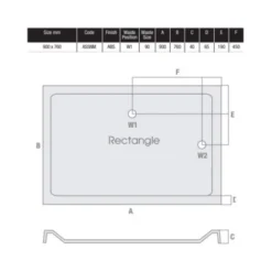 MX Elements 900 x 760 Anti-Slip Rectangular Stone Resin Shower Tray | Durable & Stylish -Bathroom Sales Shop MX 900 x 760 ASSNM Tech