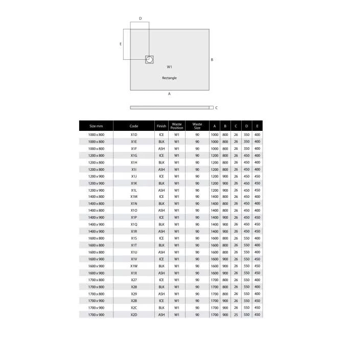 MX Minerals 1700 x 900mm Ash Grey Slate Effect Rectangle Shower Tray - Durable & Stylish 4 MX Minerals 1700 x 900mm Ash Grey Slate Effect Rectangle Shower Tray - Durable & Stylish - Image 2