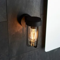 Stylish Mandarin Wall Light in Matt Black - Modern Bathroom Lighting Solution -Bathroom Sales Shop Mandarin Wall Light Black Lifestyle2