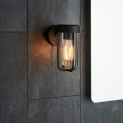 Stylish Mandarin Wall Light in Matt Black - Modern Bathroom Lighting Solution -Bathroom Sales Shop Mandarin Wall Light Black Lifestyle6