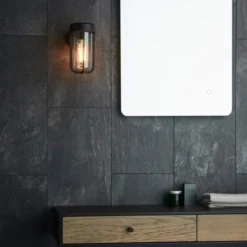 Stylish Mandarin Wall Light in Matt Black - Modern Bathroom Lighting Solution -Bathroom Sales Shop Mandarin Wall Light Black Lifestyle7
