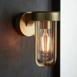 Mandarin Wall Light - Brushed Brass | Modern Bathroom Lighting 21 Mandarin Wall Light - Brushed Brass | Modern Bathroom Lighting -Bathroom Sales Shop Mandarin Wall Light Brass Lifestyle9