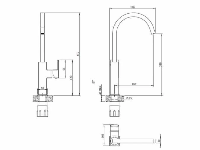 Marata Copper Kitchen Mixer Tap - Francis Pegler Comap | High-Quality Monobloc Tap 4 Marata Copper Kitchen Mixer Tap - Francis Pegler Comap | High-Quality Monobloc Tap - Image 2