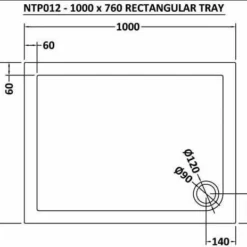 Nuie 1000 x 760mm Rectangle Shower Tray with FREE Waste Kit - Durable & Stylish 6 Nuie 1000 x 760mm Rectangle Shower Tray with FREE Waste Kit - Durable & Stylish -Bathroom Sales Shop NTP012 Rubberduck Technical