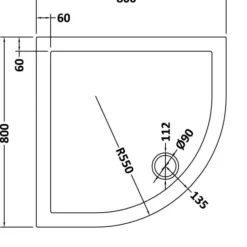 Nuie 800 x 800mm Quadrant Shower Tray with Free Waste - Premium Shower Base -Bathroom Sales Shop NTP105 LD