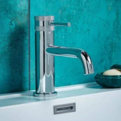 Scudo Core Mono Basin Mixer Tap Chrome - Modern Bathroom Tap with High-Quality Finish -Bathroom Sales Shop NU 001 Lifestyle