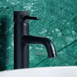 Scudo Core Tall Mono Basin Mixer Tap Black - Modern Bathroom Tap with Sleek Design 9 Scudo Core Tall Mono Basin Mixer Tap Black - Modern Bathroom Tap with Sleek Design -Bathroom Sales Shop NU 005 Lifestyle
