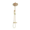 Scudo Core Brushed Brass Twin Head Rigid Riser Shower Kit | Luxury Showering Solution -Bathroom Sales Shop NU 021 1