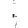Scudo Core Matt Black Round Handle, Built-in Shower Valve Handset & Wall Mounted Head -Bathroom Sales Shop NU 029 CO