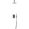 Scudo Core Gunmetal Round Handle, Head, Handset & Bracket - Premium Concealed Shower Valve Set -Bathroom Sales Shop NU 036 Gunmetal