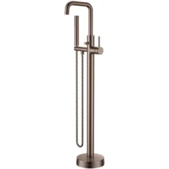 Scudo Core Freestanding Bath Shower Mixer Tap in Brushed Bronze | Modern Coloured Taps