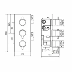 Niagara Equate Round Chrome Triple Concealed Shower Valve | High-Quality Showering Solution -Bathroom Sales Shop Niagara Equate Valve 9313