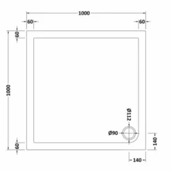 Nuie 1000 x 1000 Square Shower Tray with FREE Waste - Durable & Stylish -Bathroom Sales Shop Nuie 1000x1000 Sq tech