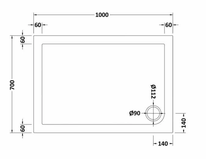 Nuie 1000 X 700 Rectangle Shower Tray with FREE Waste - Durable & Stylish 4 Nuie 1000 X 700 Rectangle Shower Tray with FREE Waste - Durable & Stylish - Image 2